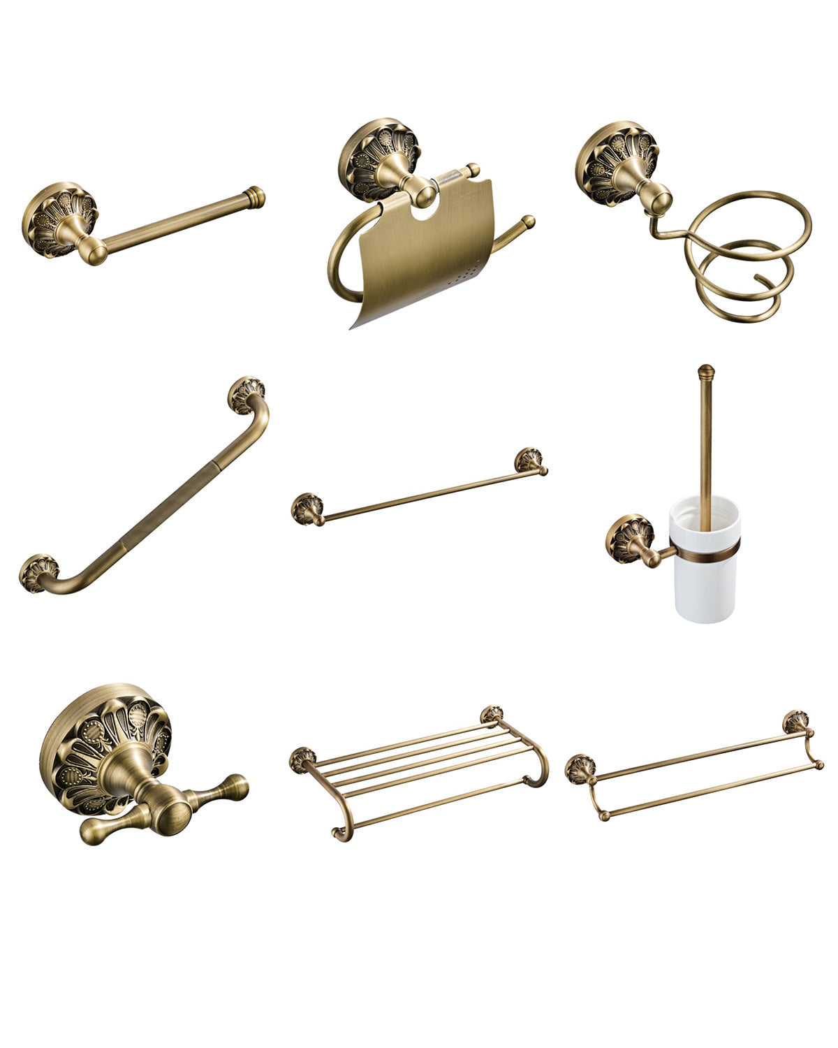 61 Brass Brush Bronze Bathroom Accessories Set