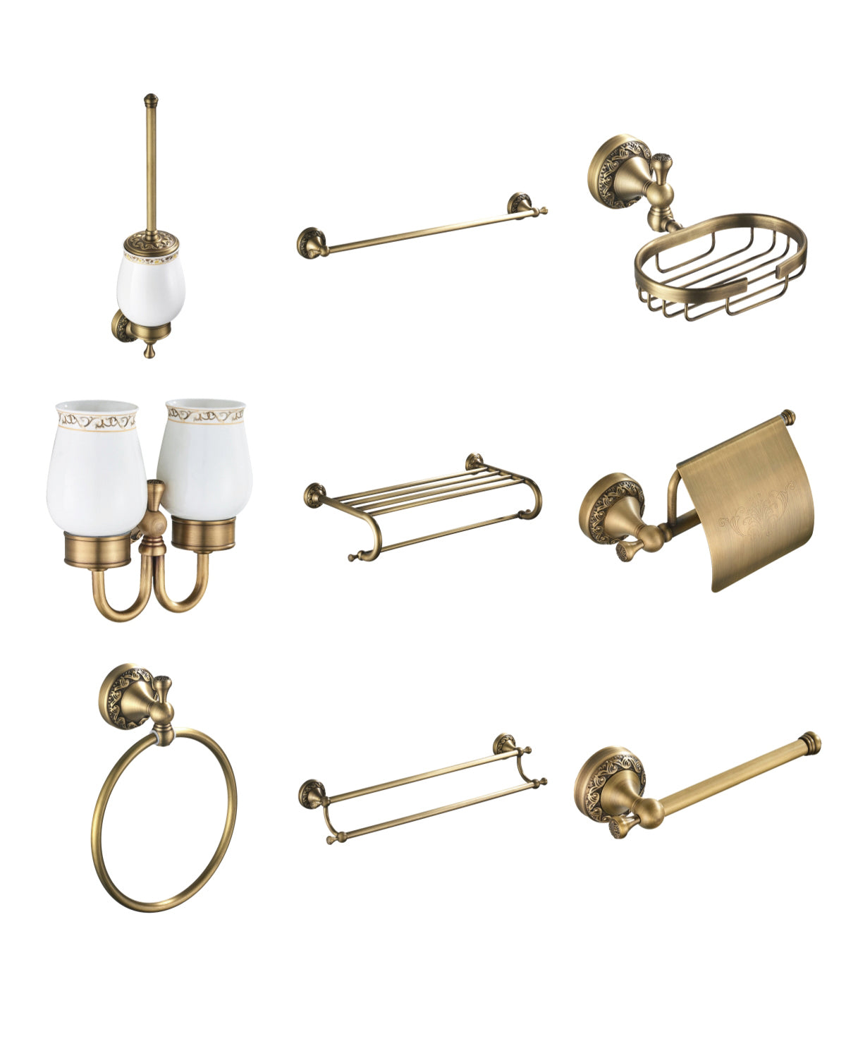 83 Brass Brush Bronze Bathroom Accessories Set