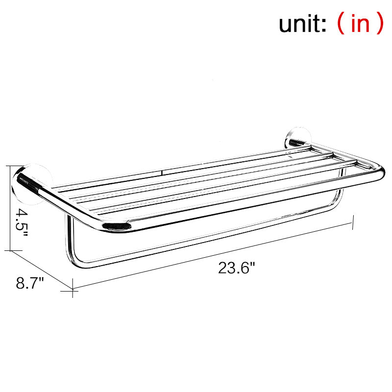 Stainless Steel Bathroom Shelf with Towel Bar | 2 Colors | Dual-Layer Storage Rack