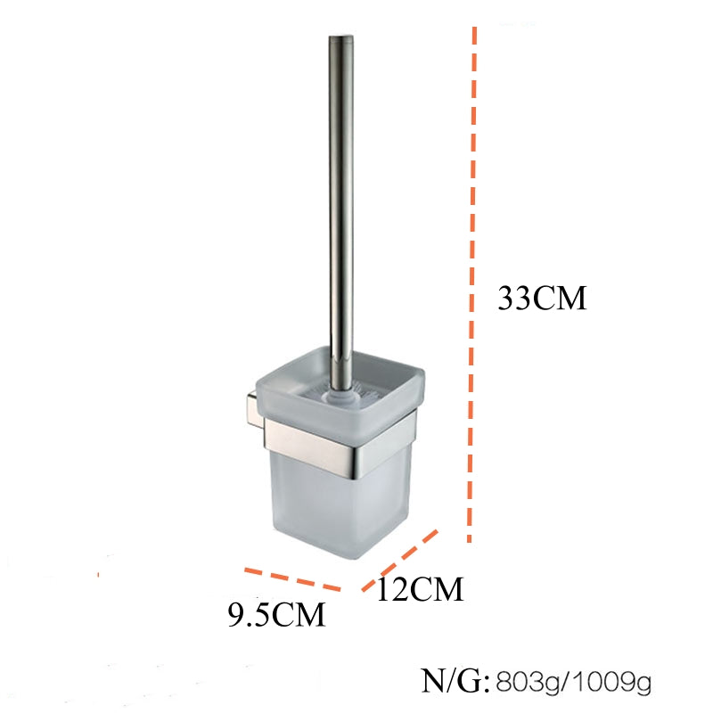 Stainless Steel Toilet Brush Holder | 2 Colors | Easy Install Bathroom Accessory Wall Mounted