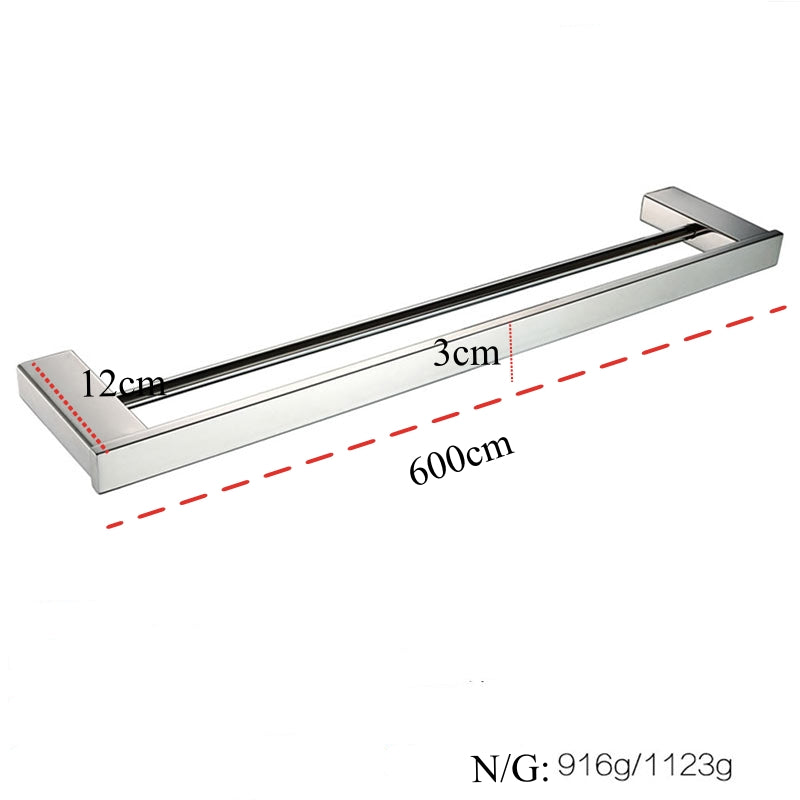 SUS 304Stainless Steel Double Layer Towel Bar for Bathroom Kitchen ,Wall Mounted