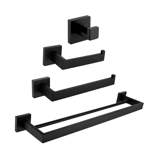 4 in1 Bathroom Accesories Set Towel Bar +Towel Ring +Toilet Paper Holder+Towel Hook ,Wall Mounted