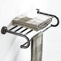 Antique Brass Towel Rack | 2-Tier Vintage Bath Towel Shelf with Towel Bar