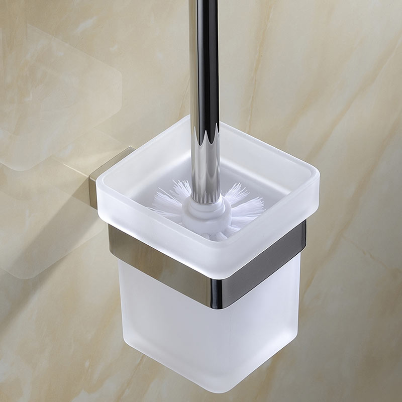 Stainless Steel Toilet Brush Holder | 2 Colors | Easy Install Bathroom Accessory Wall Mounted