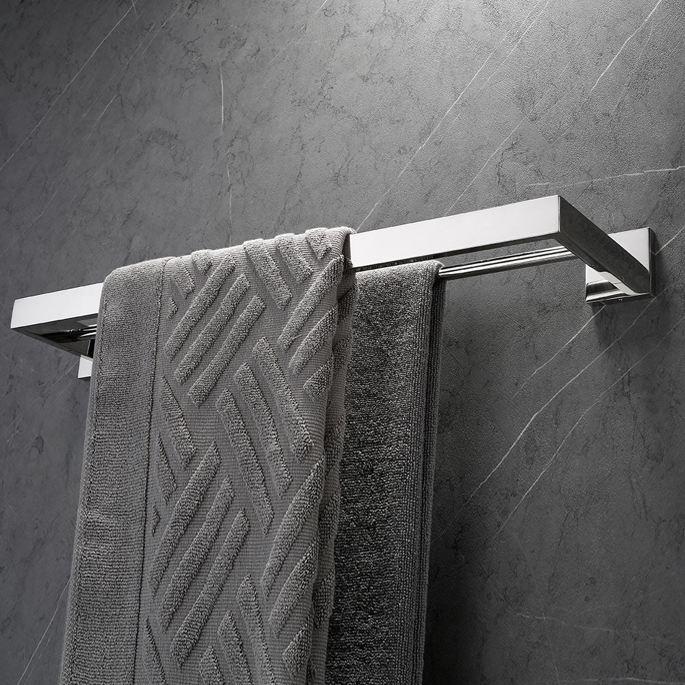 Stainless Steel Double Layer Towel Bar | 2 Colors | Easy Install for Bathroom & Kitchen