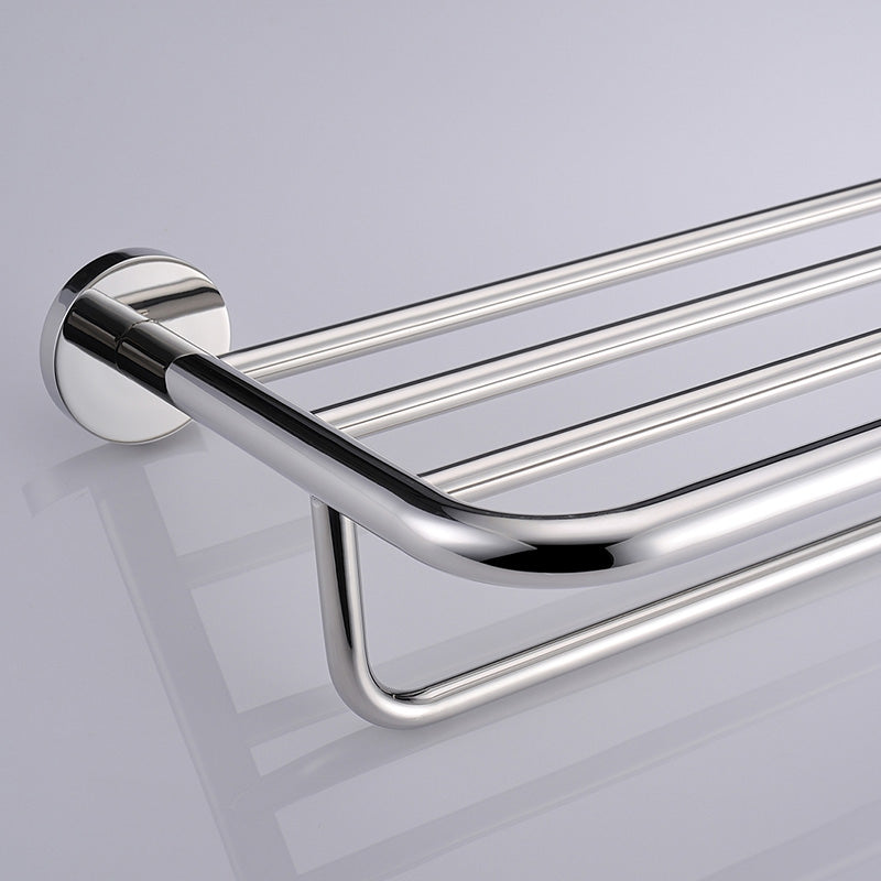 Stainless Steel Bathroom Shelf with Towel Bar | 2 Colors | Dual-Layer Storage Rack