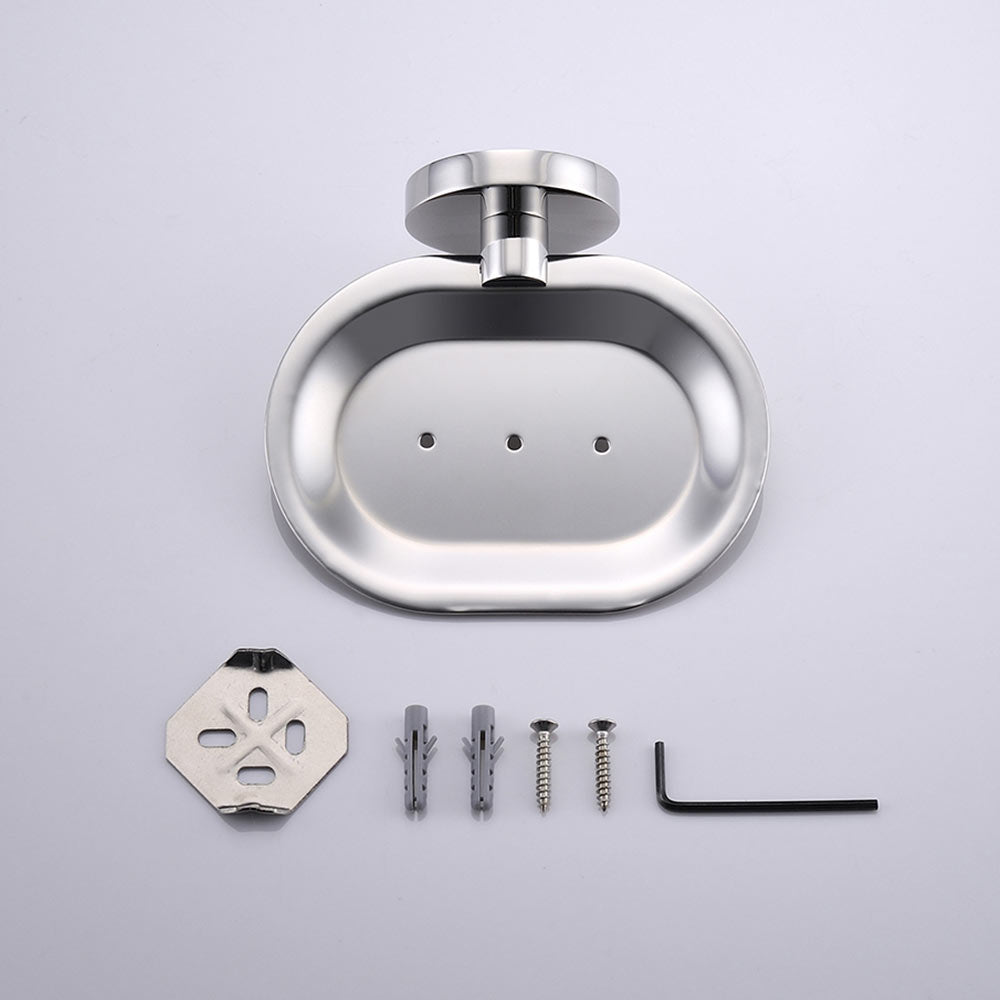 SUS304 Stainless Steel Bathroom Soap Dish Chrome Finish Wall Mount Soap Holder