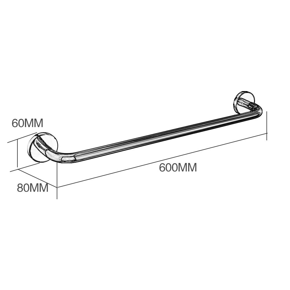 Stainless Steel Bathroom Single Layer Towel Bar | 2 Colors | Towel Rail Storage Rack