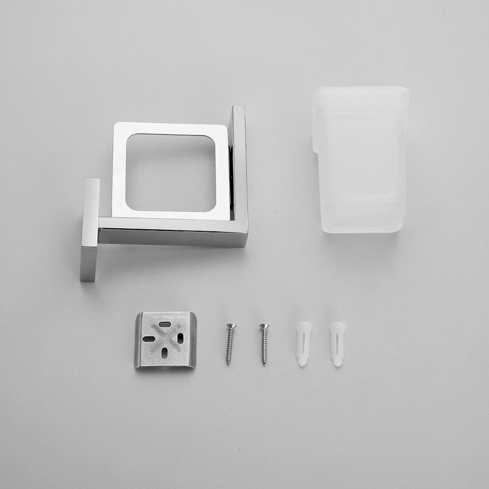 Stainless Steel Toothbrush Cup Holder Chrome Finsh Wall Mounted Bathroom Accessories