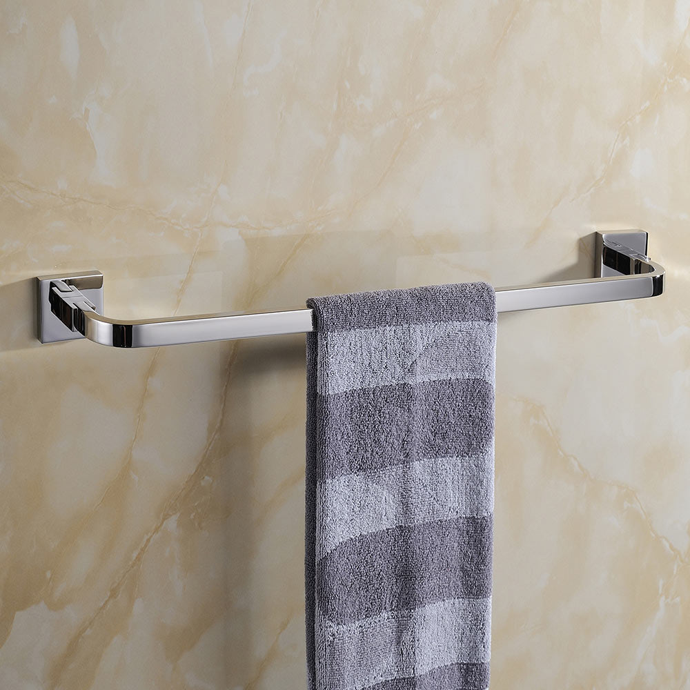 Stainless Steel Single Towel Bar | Square Design | Polished Chrome Finish