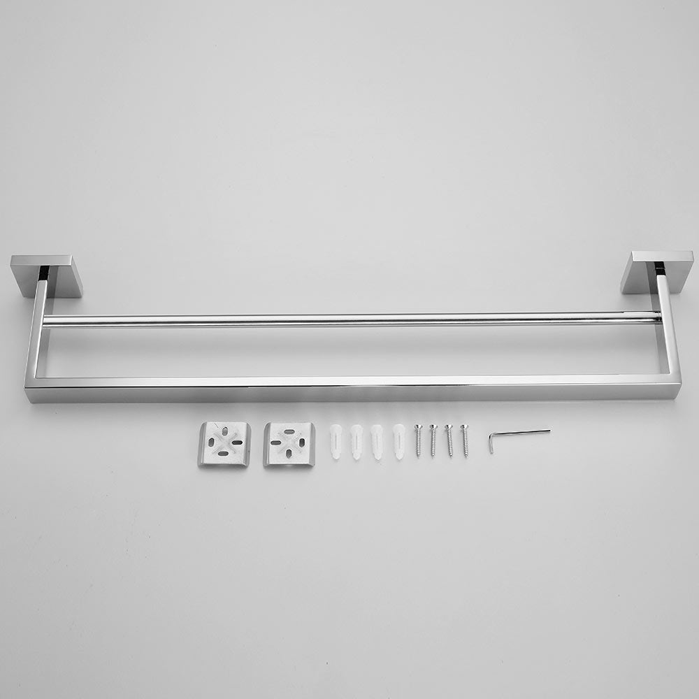 Stainless Steel Double Layer Towel Bar | 2 Colors | Easy Install for Bathroom & Kitchen