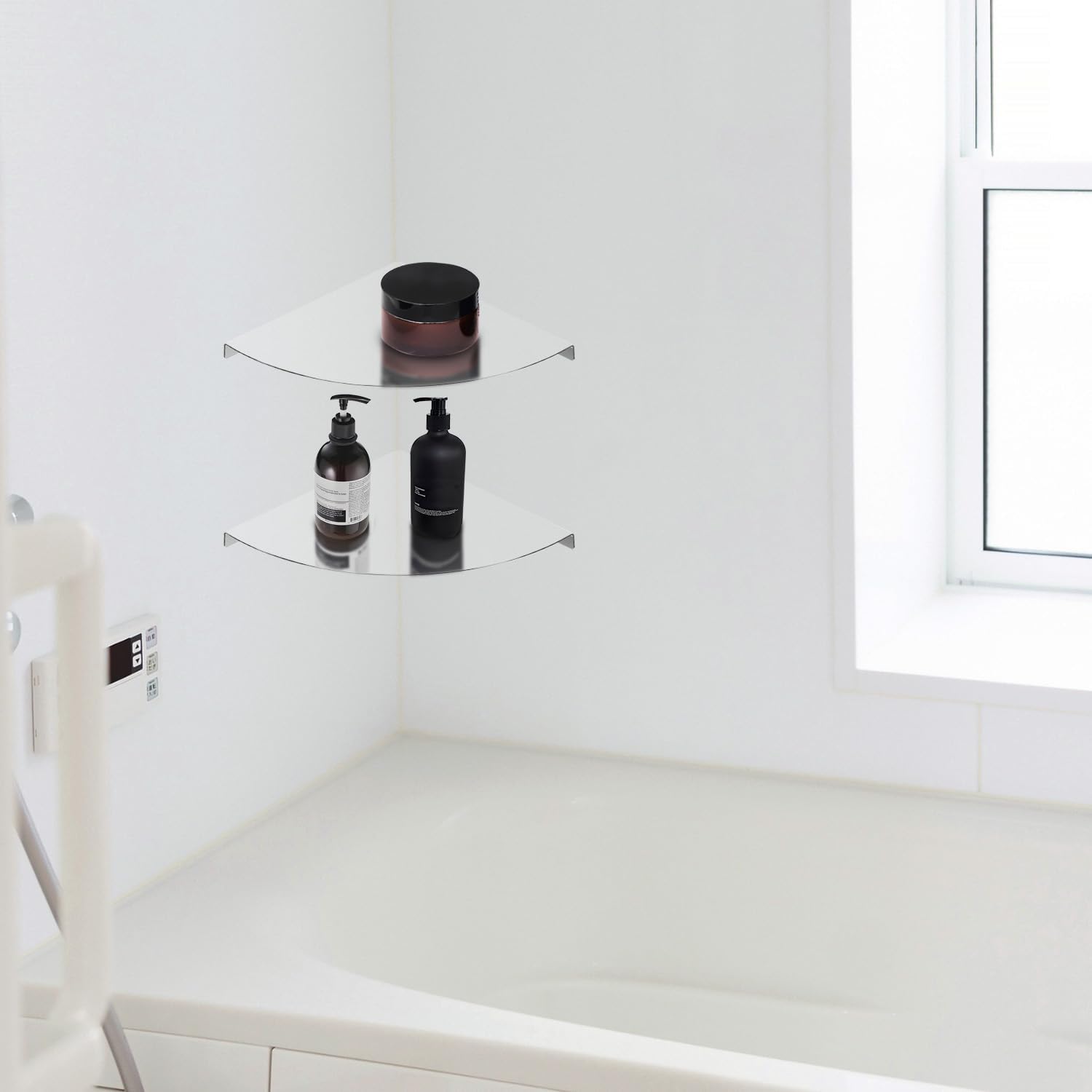 2-Tier Corner Shower Shelf – 304 Stainless Steel Bathroom Organizer