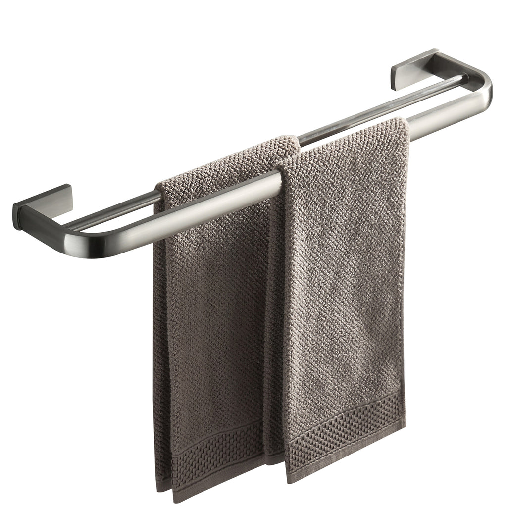 Rust-Proof 57cm Solid Brass Double Towel Rack | 2-Tier Wall-Mounted Bathroom Hardware