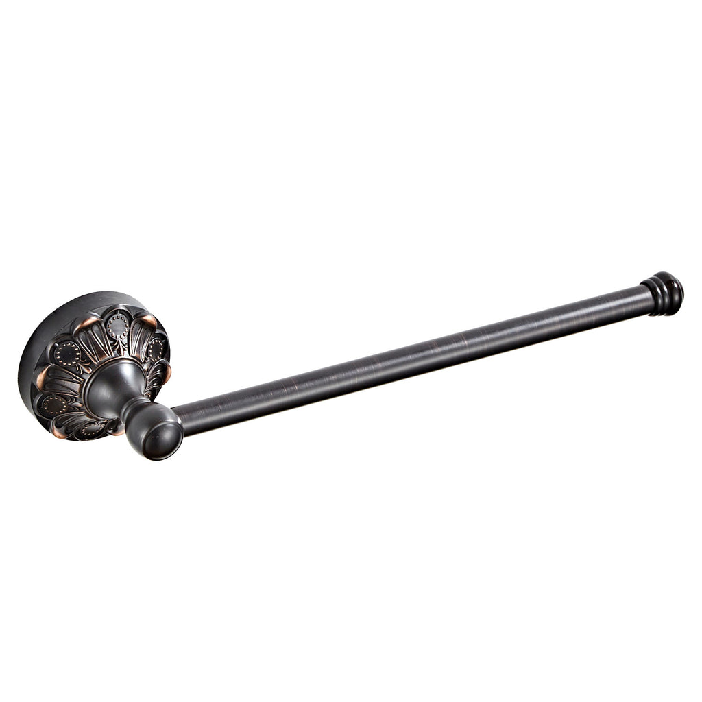 Antique Brass Open Towel Ring | Vintage Carved Hand Towel Bar