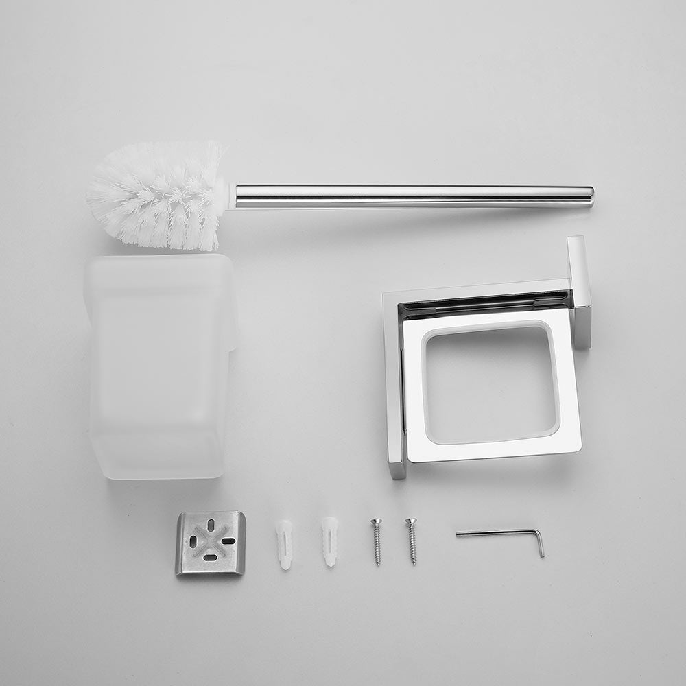 Stainless Steel Toilet Brush Holder | 2 Colors | Easy Install Bathroom Accessory