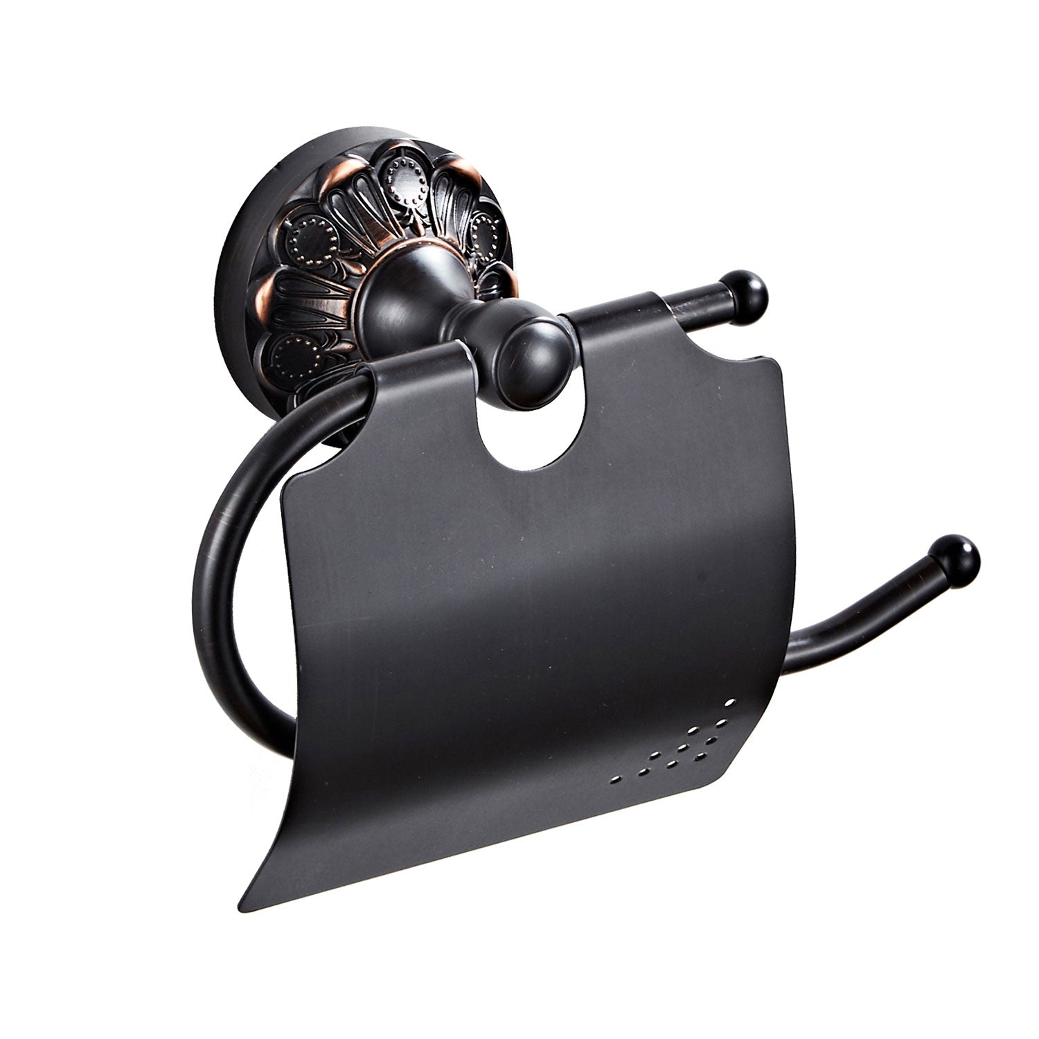 Brass Toilet Paper Holder Wall Mount Toilet Roll Holder with Cover 2 Color /Brush Bronze and Oil Matte Black