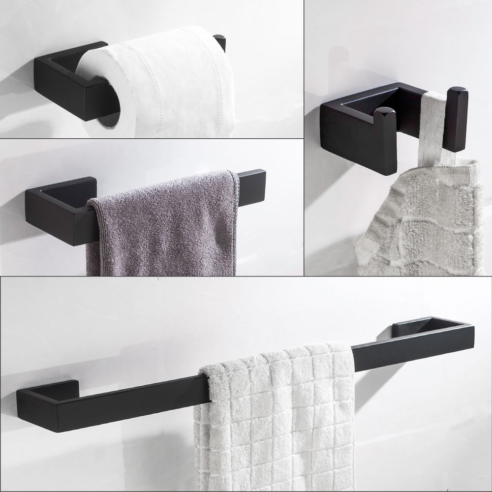 4 in 1 Bathroom Accesoories Set ,Towel Hook+Toilet Paper Holder+Towel Ring+Towel Bar for Bathroom Kitchen