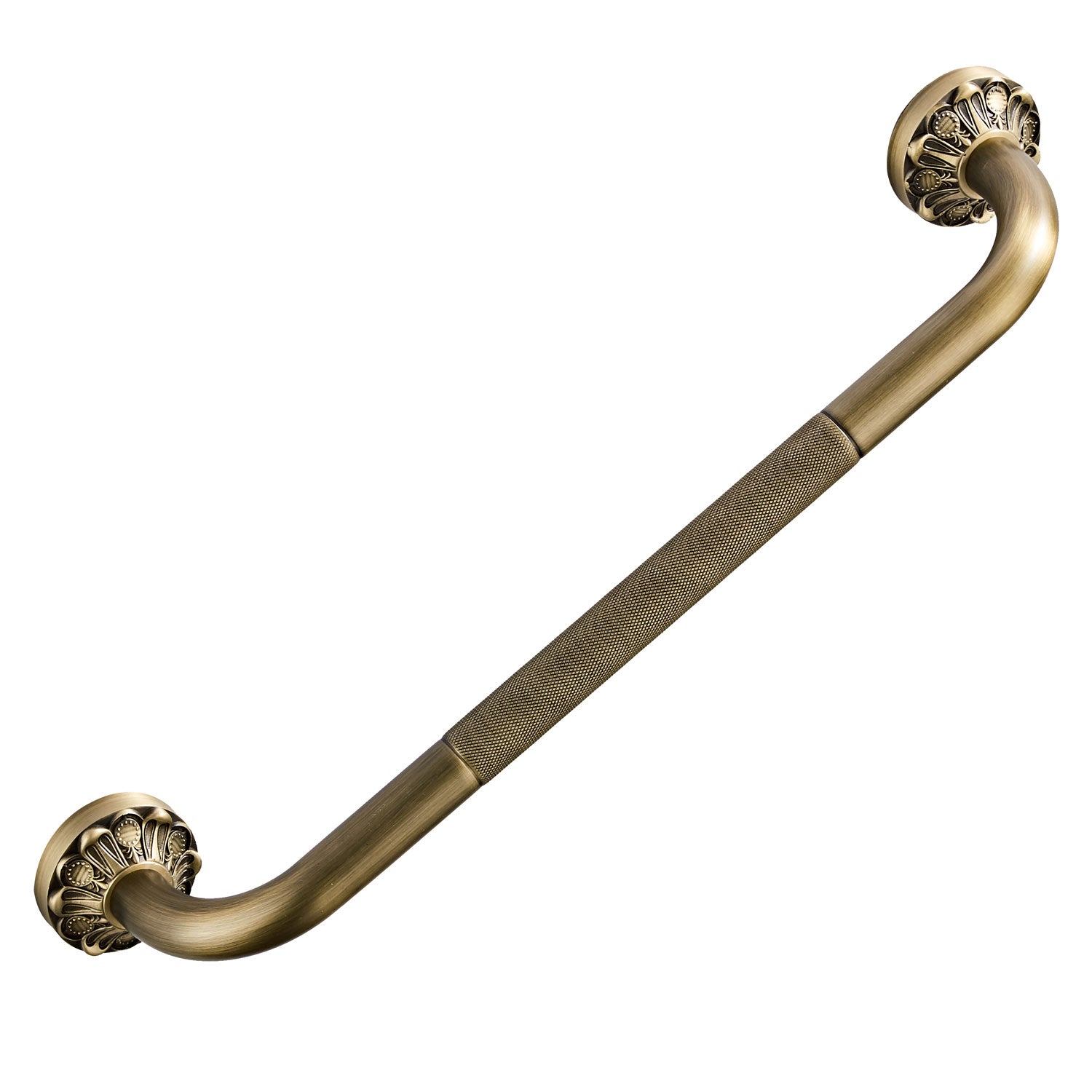 Antique Brass Grab Bar | Non-Slip Vintage Bathroom Safety Rail
