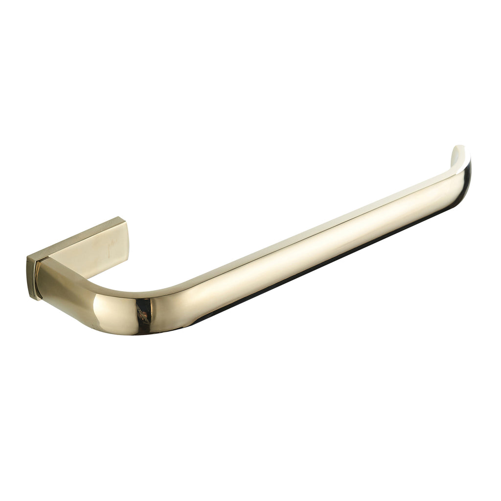 Solid Brass Open Towel Bar 29.5cm | Modern Curved Square-Base Bathroom Rail (4 Finishes)