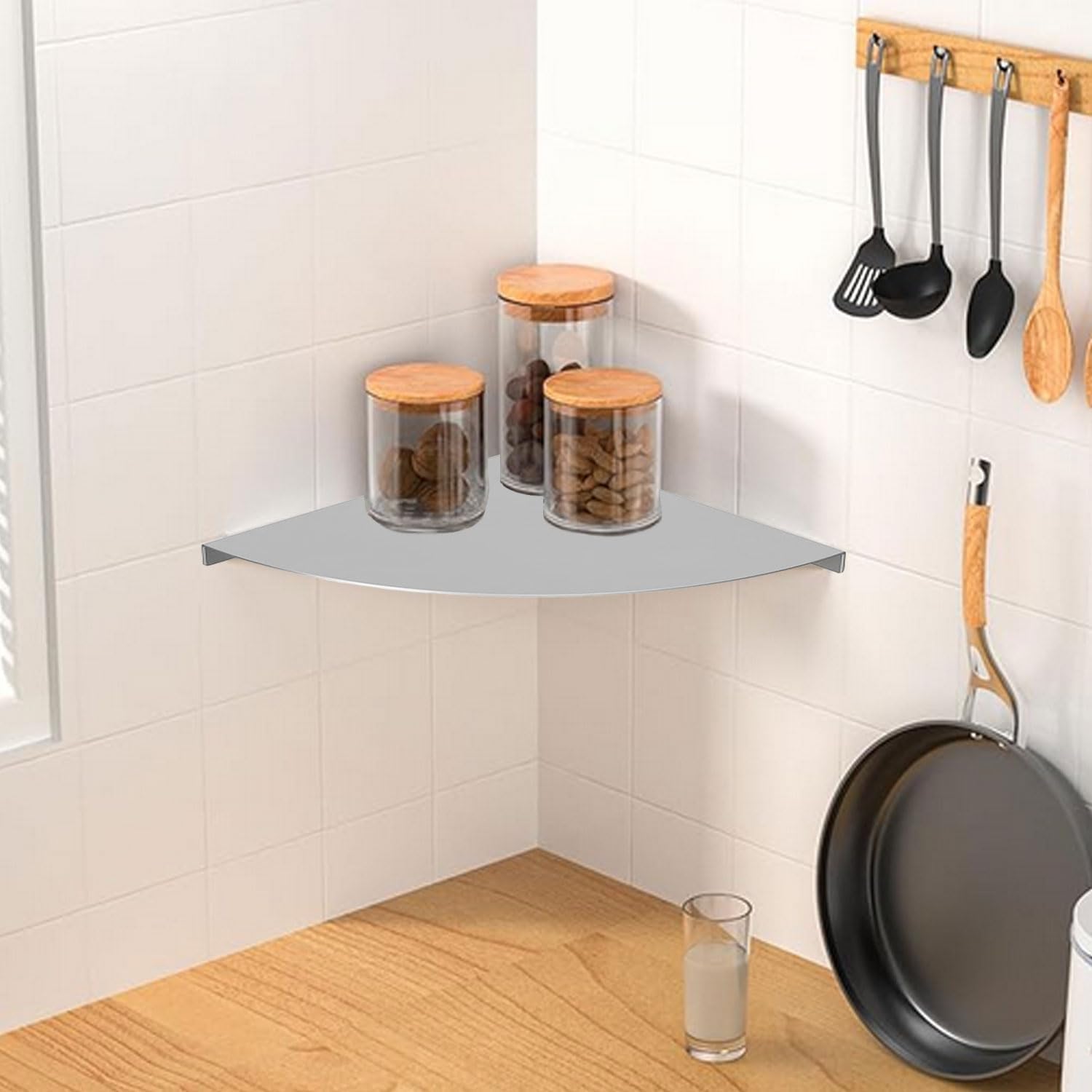 2-Tier Corner Shower Shelf – 304 Stainless Steel Bathroom Organizer