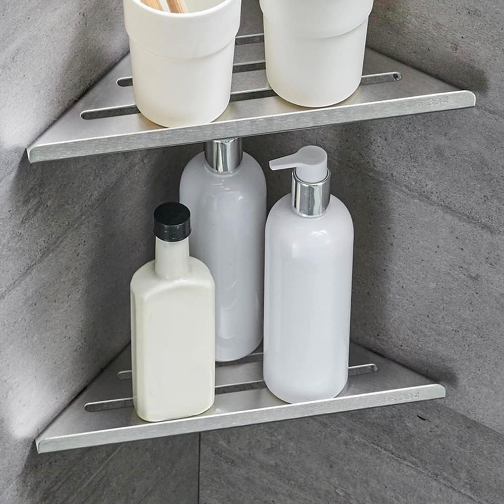 2-Tier Corner Shower Shelf – 304 Stainless Steel Bathroom Organizer