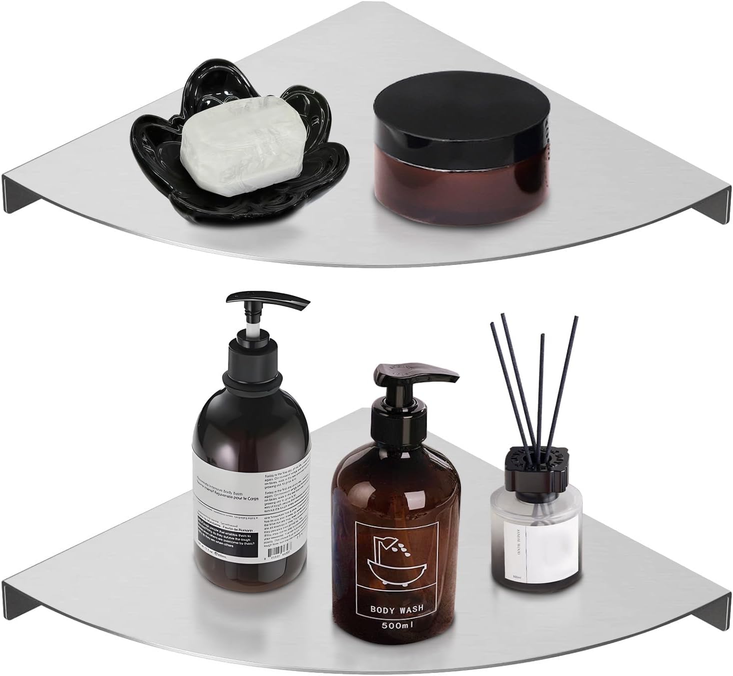 2-Tier Corner Shower Shelf – 304 Stainless Steel Bathroom Organizer