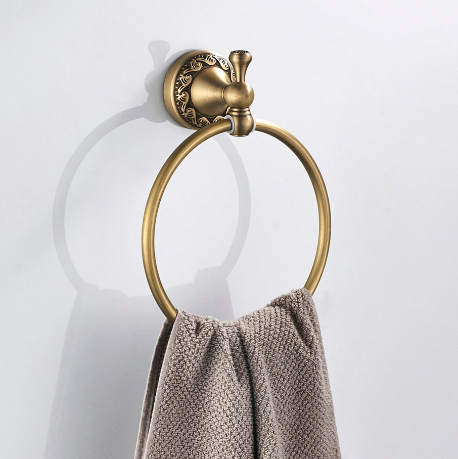 Rust-Proof Solid Brass Towel Ring | 18cm Compact Bathroom Towel Rail