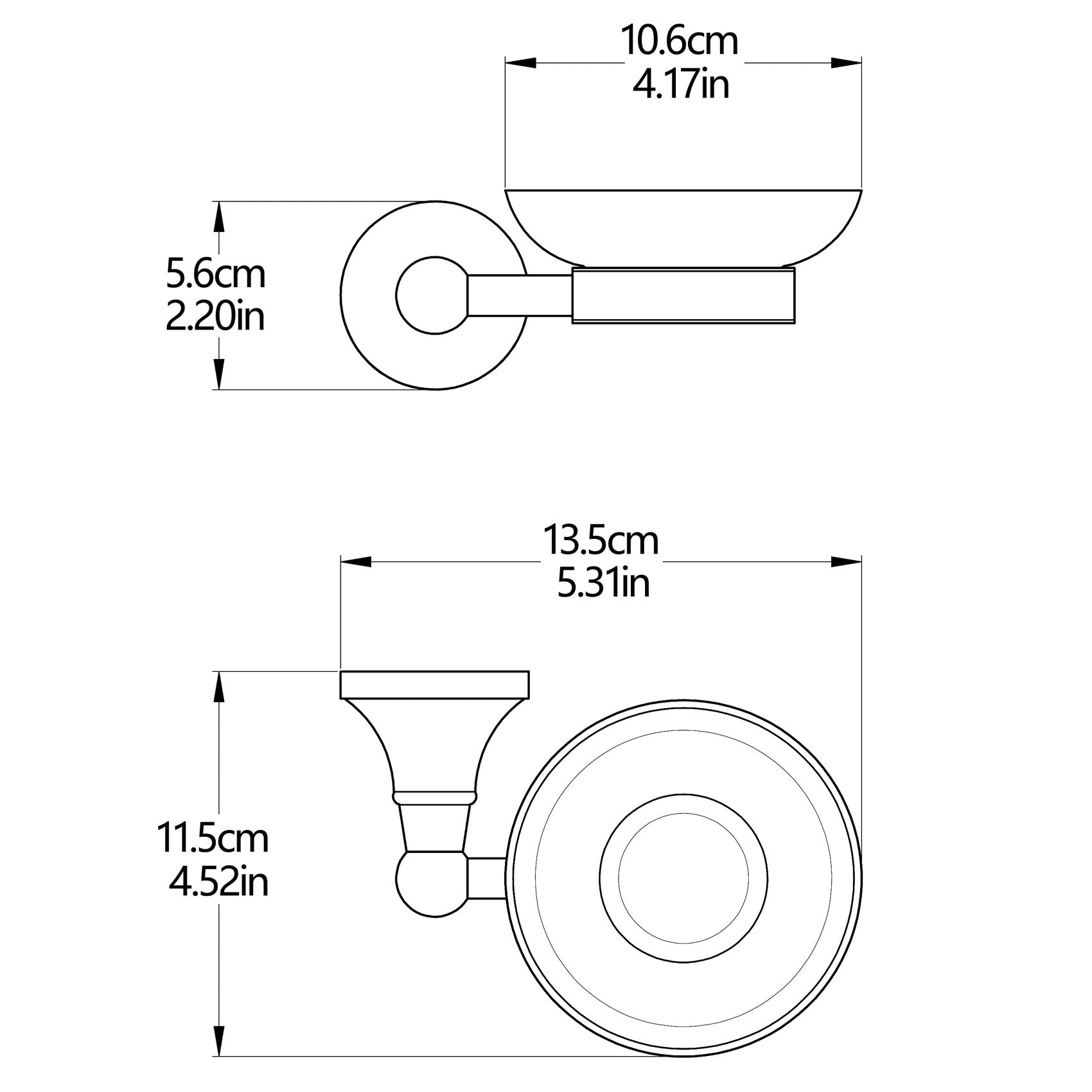 Rust-Proof Solid Brass Soap Dish | Removable Ceramic Soap Holder