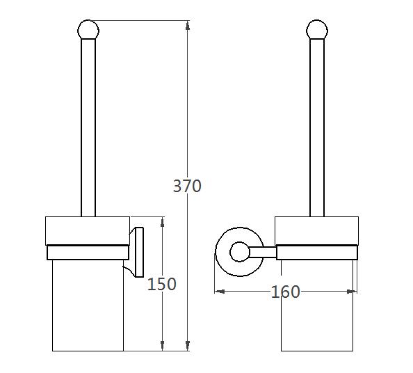 Rust-Proof Solid Brass Toilet Brush Holder | Removable Ceramic Cup