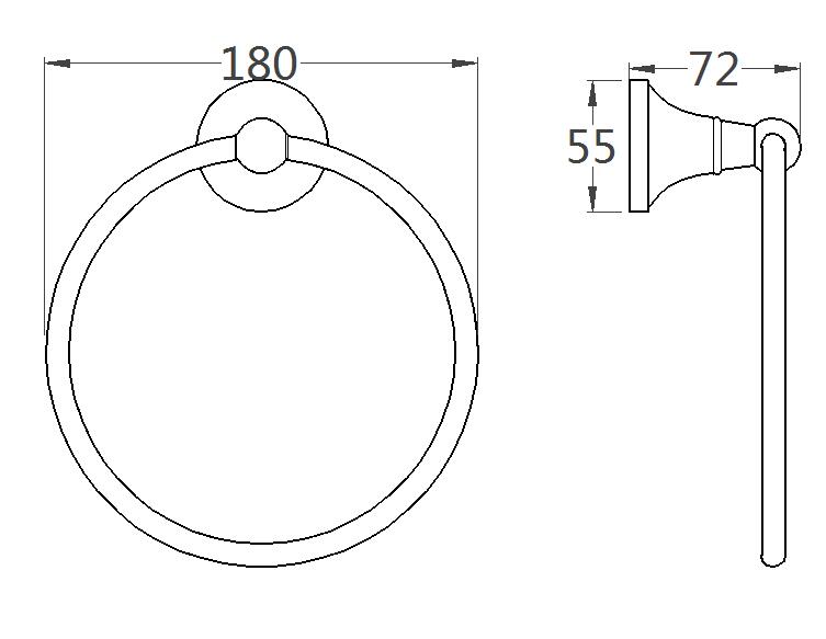 Rust-Proof Solid Brass Towel Ring | 18cm Compact Bathroom Towel Holder