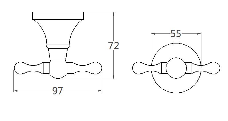 Rust-Proof Solid Brass Double Towel Hook | Wall-Mounted Bathroom Organizer