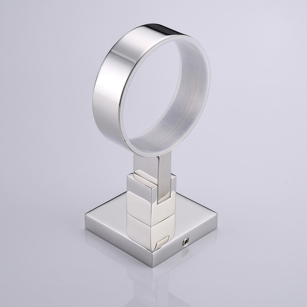 Stainless Steel Toothbrush Holder with Clear Glass Cup | Square Design | Polished Chrome Finish