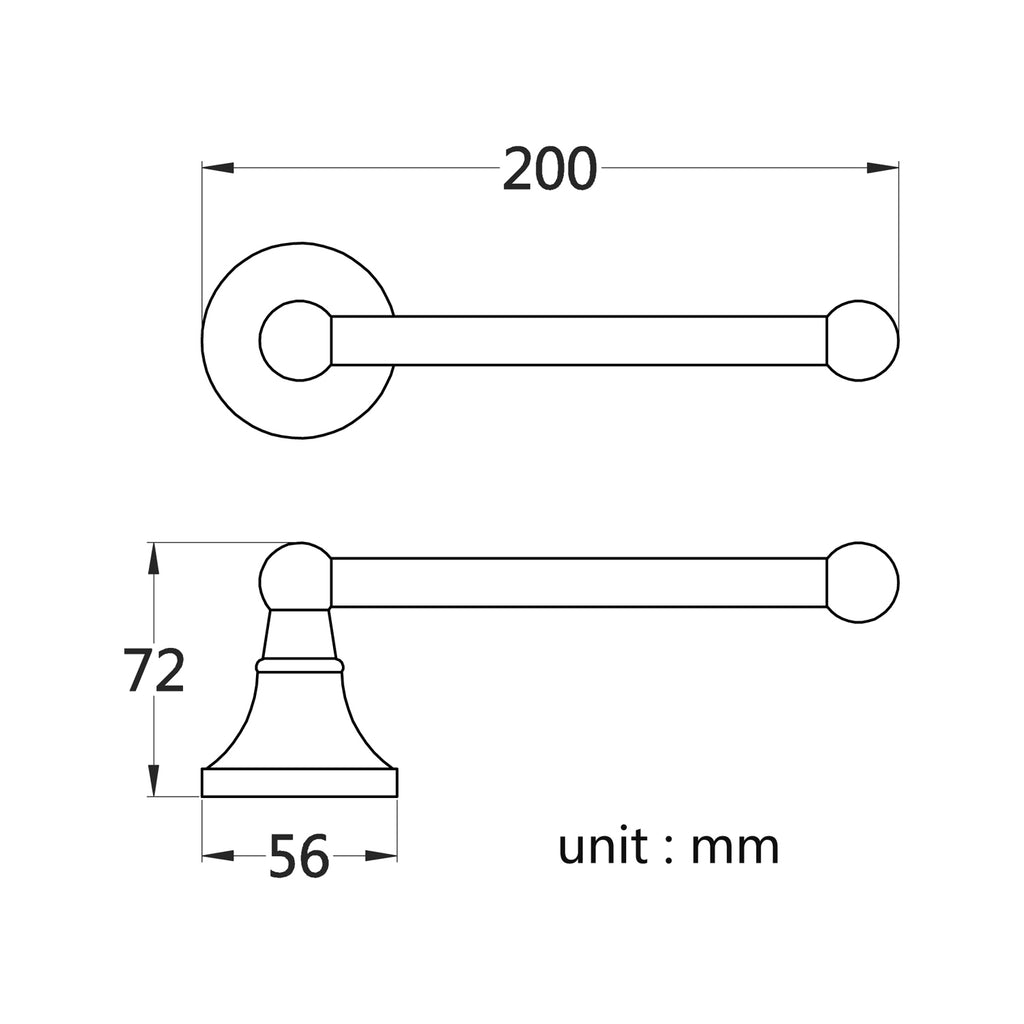 Solid Brass Toilet Paper Holder 20cm | Minimalist Wall-Mounted Bathroom Tissue Holder (4 Finishes)