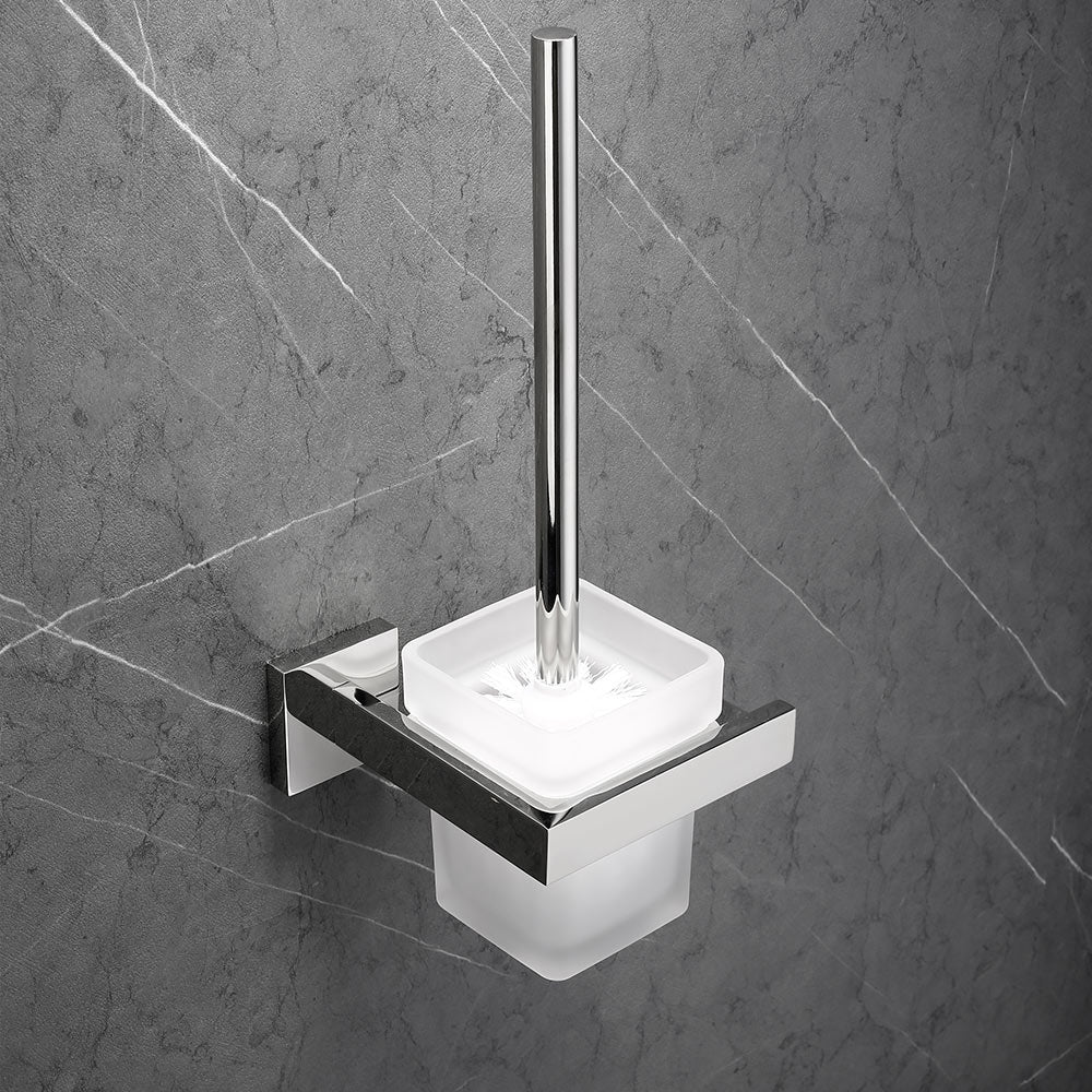 Stainless Steel Toilet Brush Holder | 2 Colors | Easy Install Bathroom Accessory