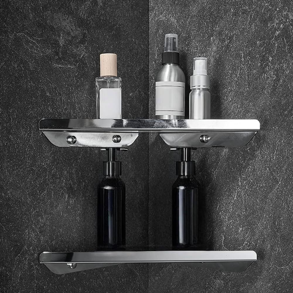 2-Tier Corner Shower Shelf – 304 Stainless Steel Bathroom Organizer