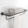 Stainless Steel Bathroom Shelf with Towel Bar | 2 Colors | Dual-Layer Storage Rack