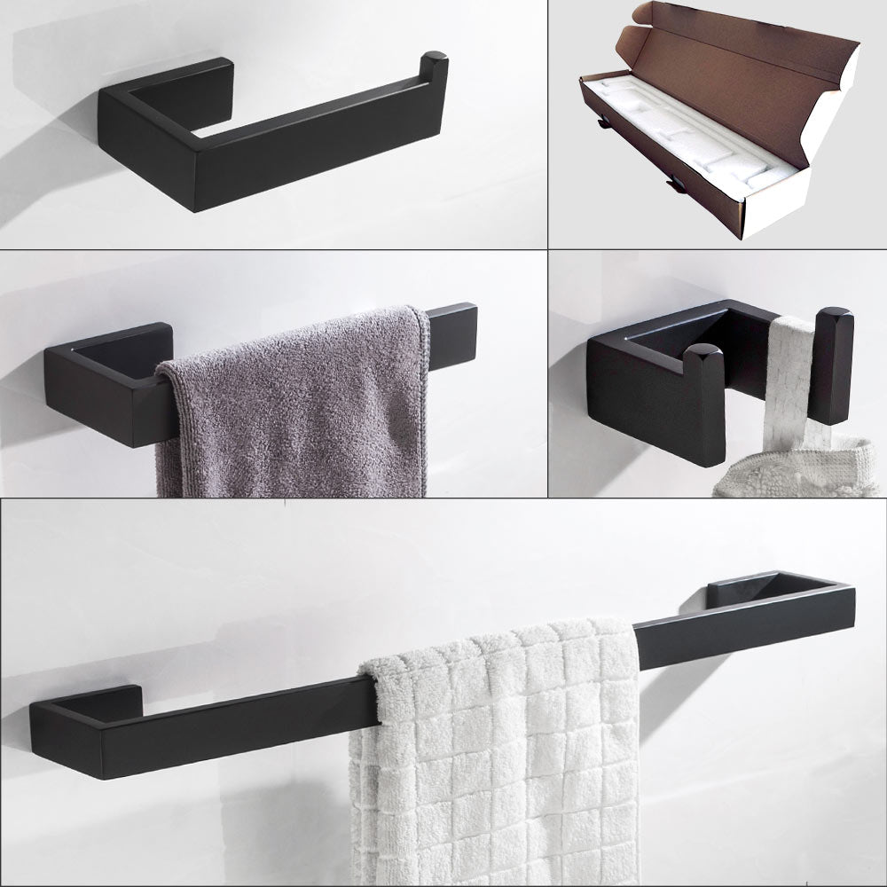 4 in 1 Bathroom Accesoories Set ,Towel Hook+Toilet Paper Holder+Towel Ring+Towel Bar for Bathroom Kitchen