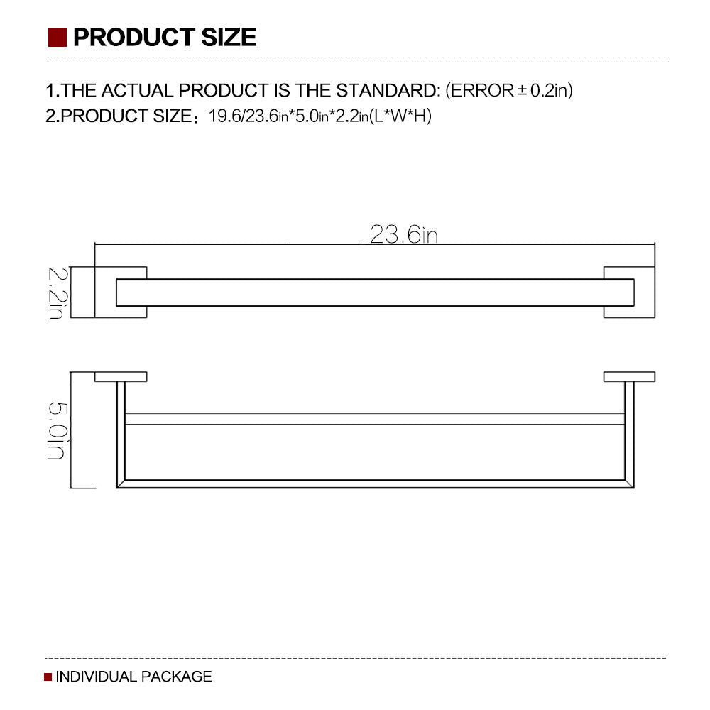 Stainless Steel Double Layer Towel Bar | 2 Colors | Easy Install for Bathroom & Kitchen
