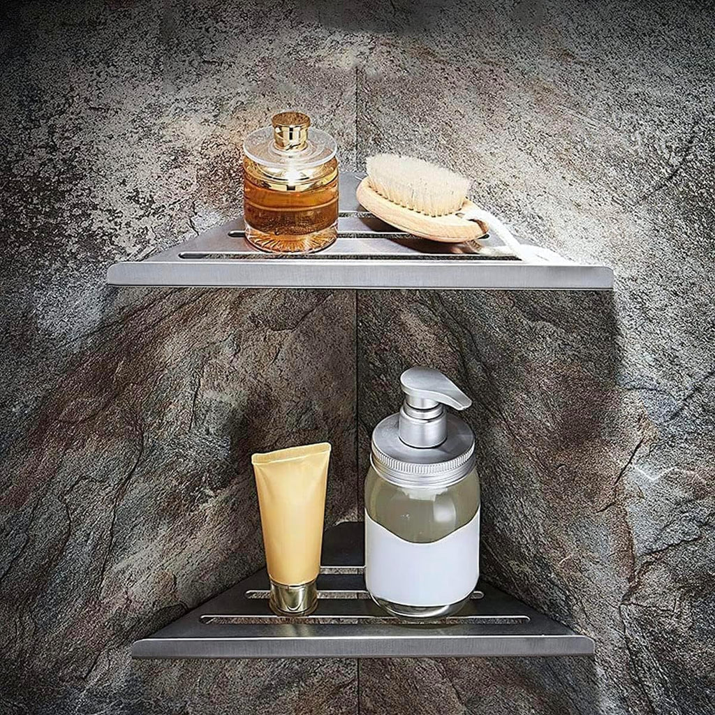 2-Tier Corner Shower Shelf – 304 Stainless Steel Bathroom Organizer