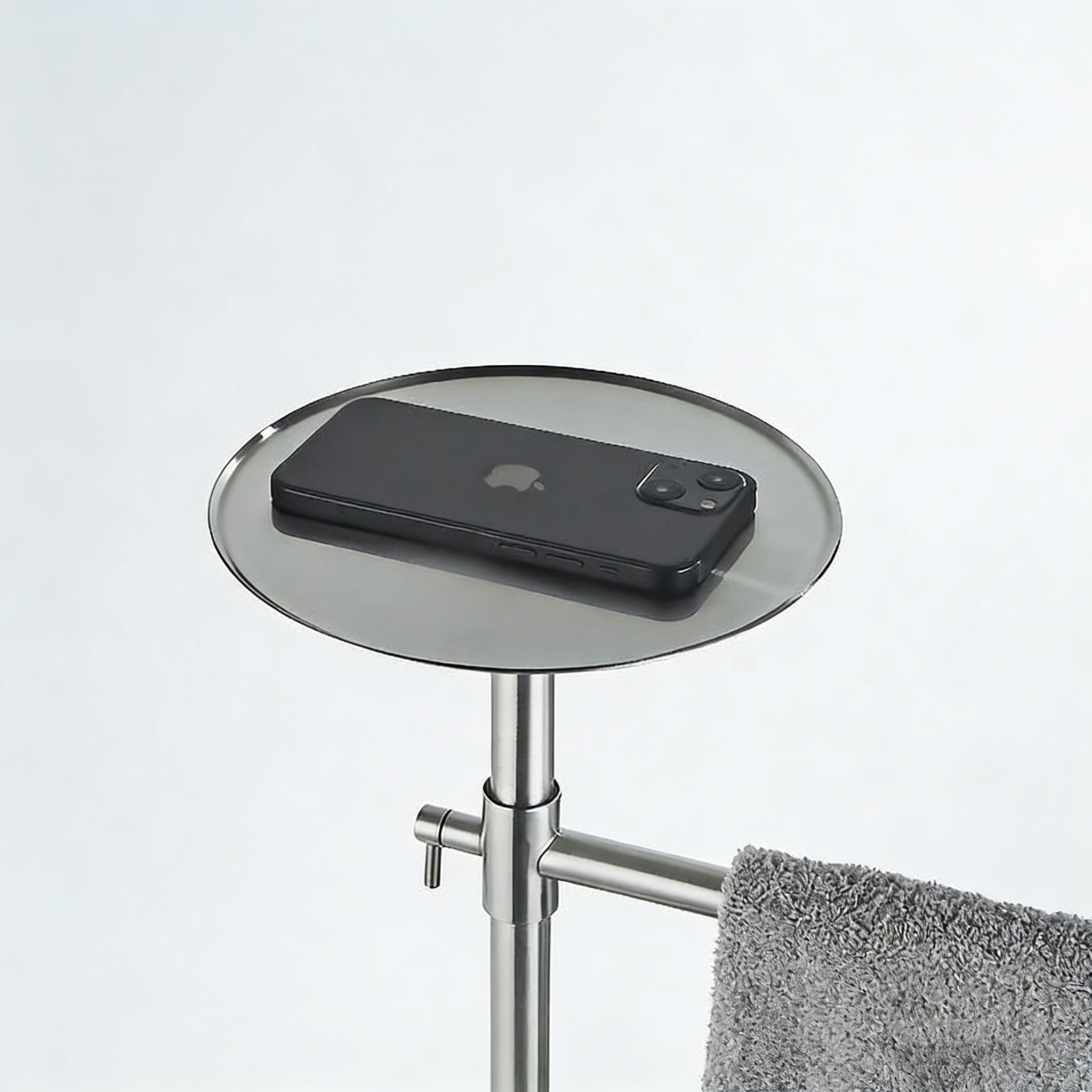 Freestanding Adjustable Towel Rack with Shelf | Stainless Steel Double Towel Bar Stand