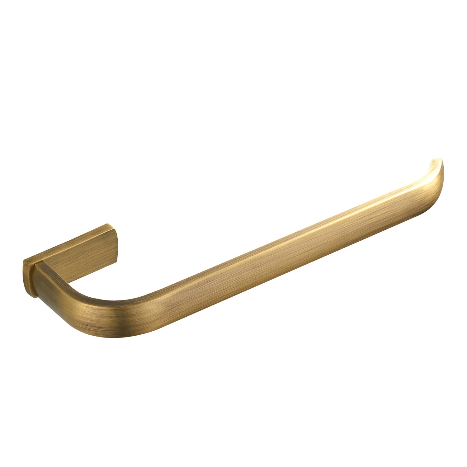 Solid Brass Open Towel Bar 29.5cm | Modern Curved Square-Base Bathroom Rail (4 Finishes)