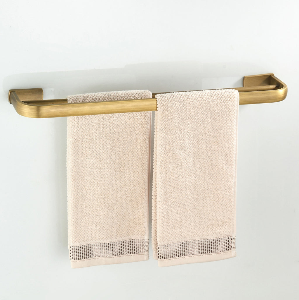 Rust-Proof 57cm Solid Brass Double Towel Rack | 2-Tier Wall-Mounted Bathroom Hardware