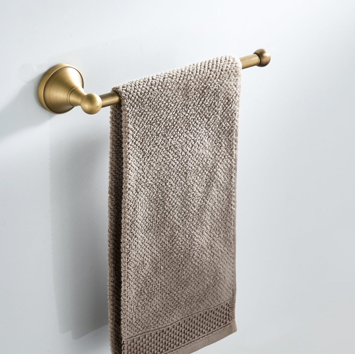 Solid Brass Open Towel Bar 29cm | Minimalist Wall-Mounted Bathroom Towel Holder (4 Finishes)