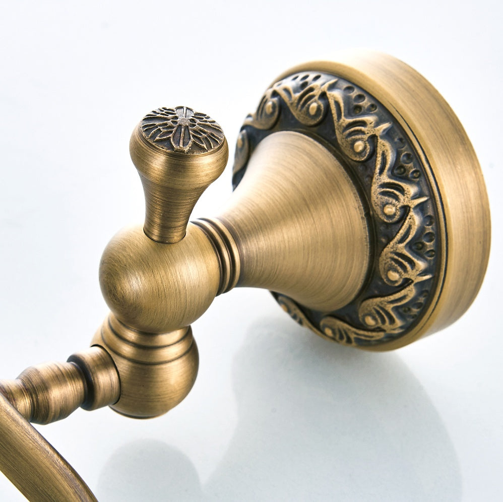 Antique Brass Soap Dish | Vintage Scroll Carved Wall-Mounted Soap Holder