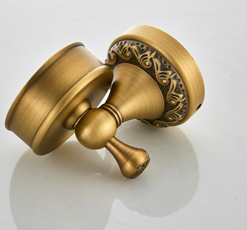 Antique Brass Toilet Brush Holder | Vintage Ceramic Bathroom Toilet Brush Set