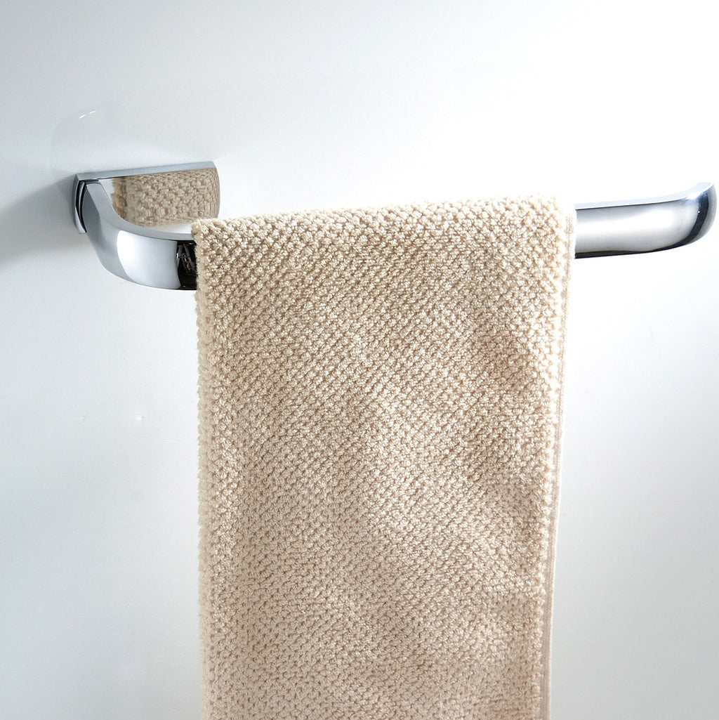 Solid Brass Open Towel Bar 29.5cm | Modern Curved Square-Base Bathroom Rail (4 Finishes)