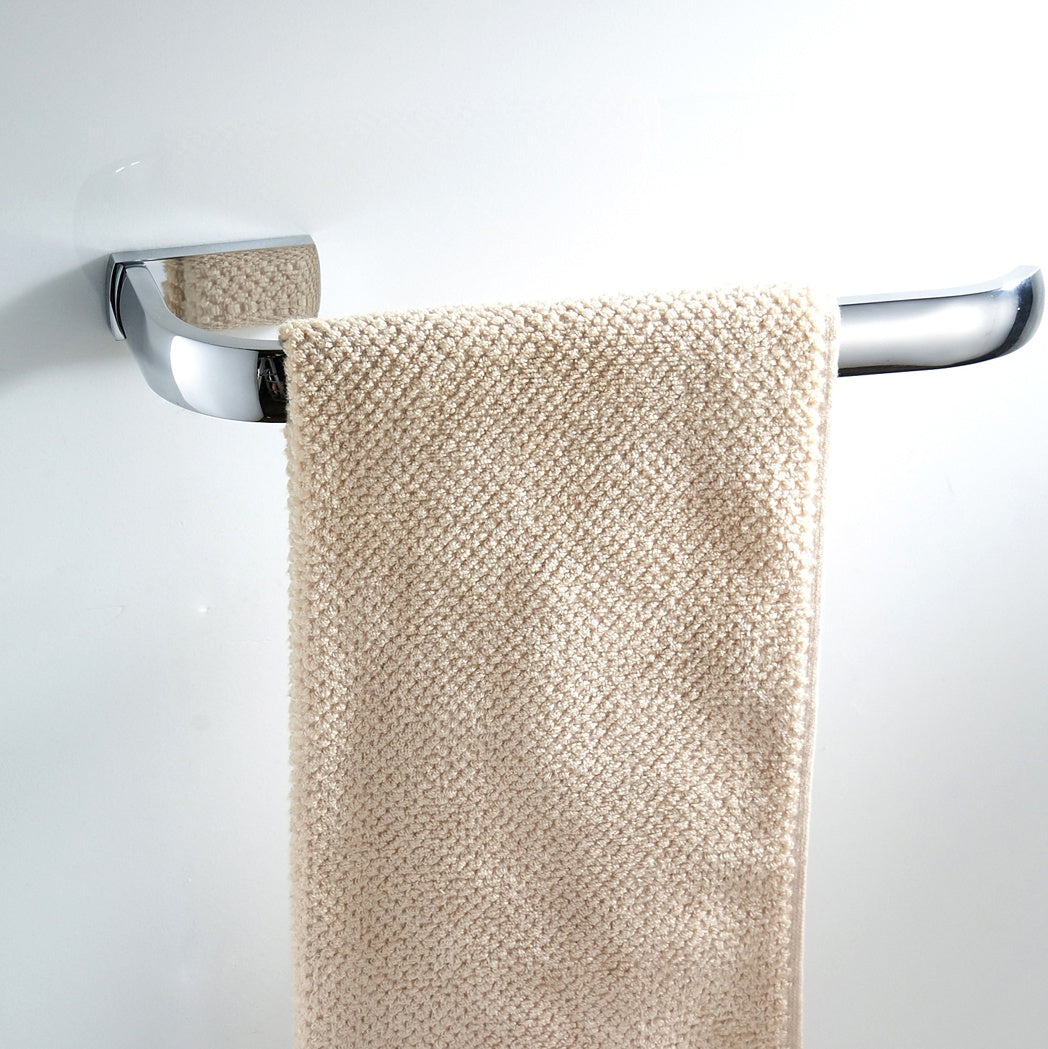 Solid Brass Open Towel Bar 29.5cm | Modern Curved Square-Base Bathroom Rail (4 Finishes)