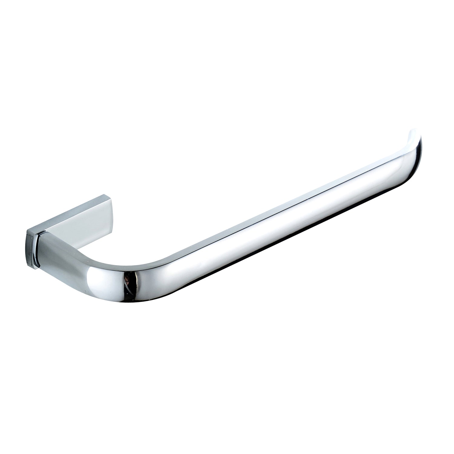 Solid Brass Open Towel Bar 29.5cm | Modern Curved Square-Base Bathroom Rail (4 Finishes)