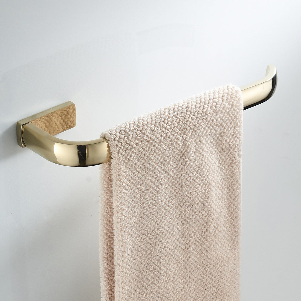 Solid Brass Open Towel Bar 29.5cm | Modern Curved Square-Base Bathroom Rail (4 Finishes)