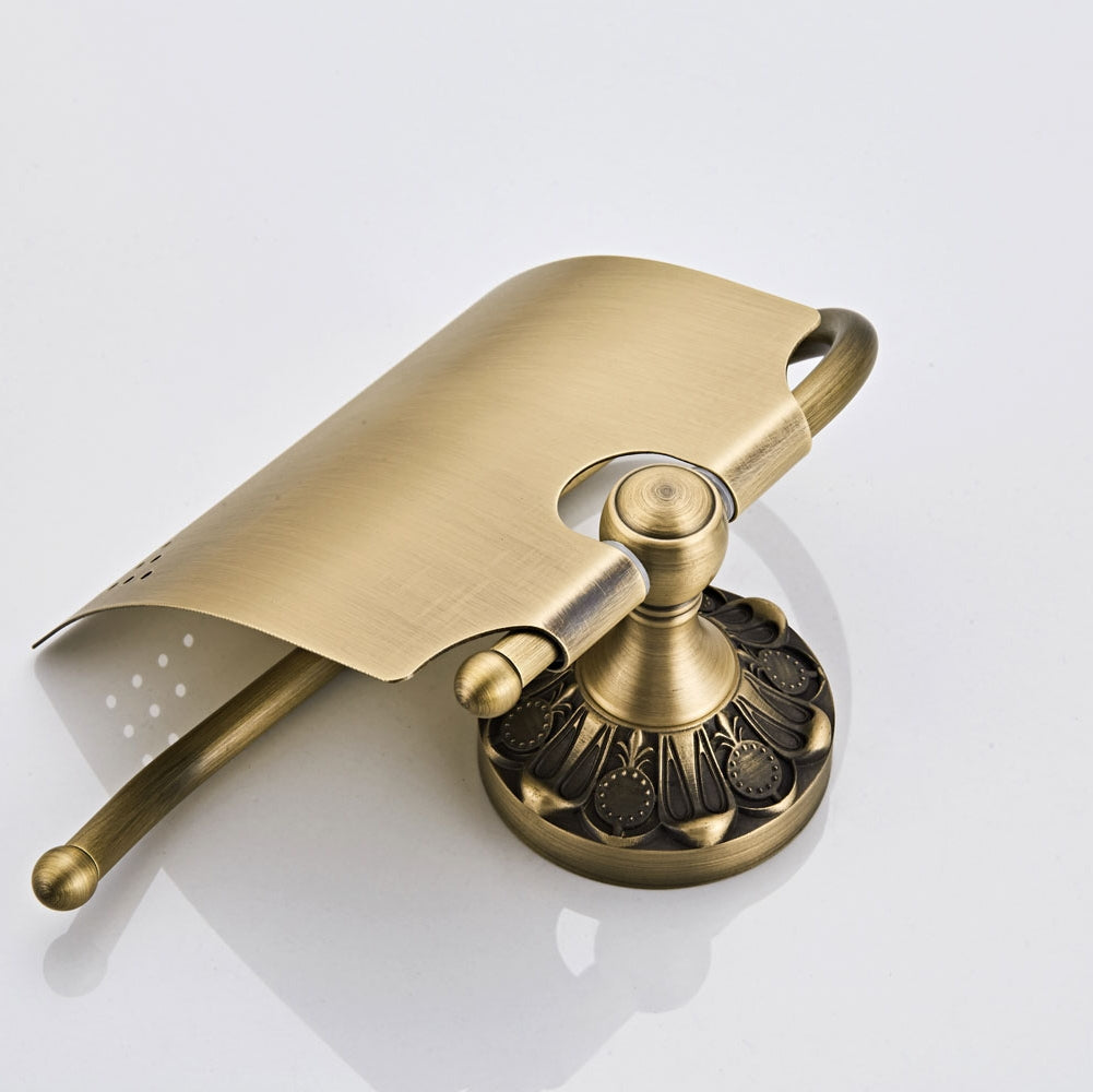 Brass Toilet Paper Holder Wall Mount Toilet Roll Holder with Cover 2 Color /Brush Bronze and Oil Matte Black